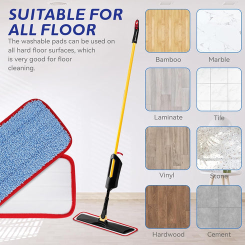 Microfiber Mop Pads for Rubbermaid Commercial 18 Inch & 17 Inch Mop - 12 Pack Reusable Wet & Dry Replacement