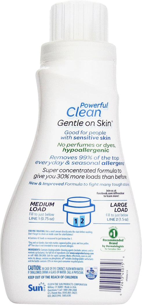 All Small and Mighty Free and Clear Laundry Detergent, 32 Ounce
