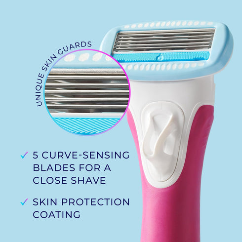Schick Hydro Silk TrimStyle Razor - 2-in-1 Bikini Trimmer for Women, Includes 1 Handle, 3 Refills & Battery
