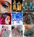 LoveOurHome Nail Glitters Sequins Set, Mixed Shaped Holographic Glitter Flakes for Makeup Crafts and Nail Decorations
