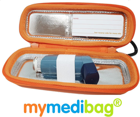 Single Epipen Carry Case - Hardcase Insulated Medication Bag - Bright Orange Holder for Emergencies