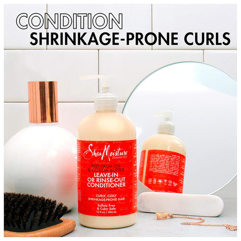 Sheamoisture Conditioner for Curly Hair - Red Palm Oil and Cocoa Butter with Flaxseed Oil, 13 oz