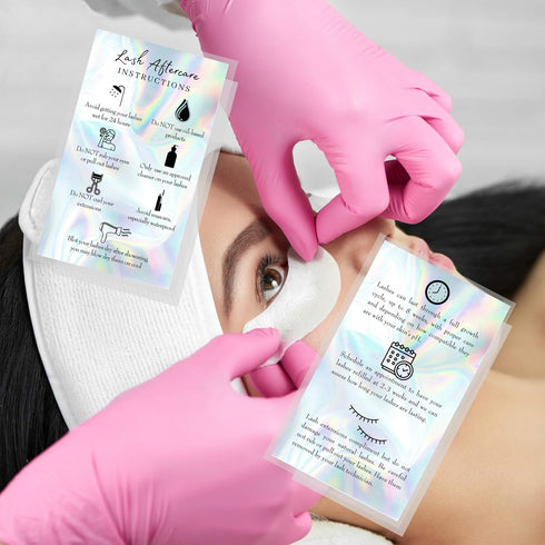 Lash Extension Aftercare Cards, 50 Pack, Business Card Size 3.5 x 2" inches After Care (2-3 Week Fillers),