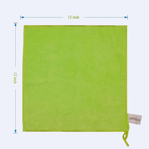 Microfiber Cleaning Cloth for Kitchen, Housekeeping, and Electronics, Thick Lint Free Drying Towel (12"x12") Green-6