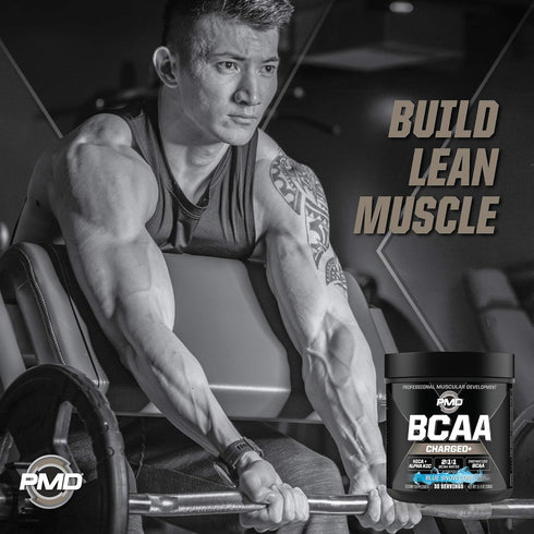 PMD Sports BCAA Charged Amino Acid Drink Mix for Performance, Recovery, Endurance - Blue Snow Cone