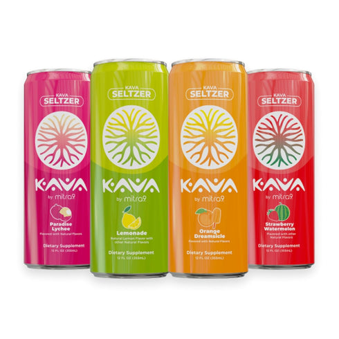 Mitra9 | Variety Pack Kava Seltzer - Sparkling Relaxation Drink | 4-Pack