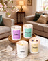 Set 4 Pack 28 oz 200 AOOVOO Stress Relief Candles for Women - Candles for Home Scented, Hour Burn, Aromatherapy Candle