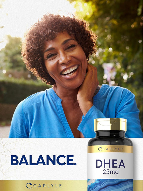 Carlyle DHEA 25mg Supplement | 180 Vegetarian Tablets for Men and Women, Non-GMO & Gluten Free