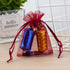 100pcs Red Organza Gift Pouches, 2x3 Inch Sheer Drawstring Bags for Jewelry, Wedding, Party & Christmas Favor Gifts