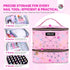 SAVILAND Nail Polish Organizer Bag: PU Leather Storage for 30 Bottles & Nail Lamp, Travel Case for Nail Tech Supplies