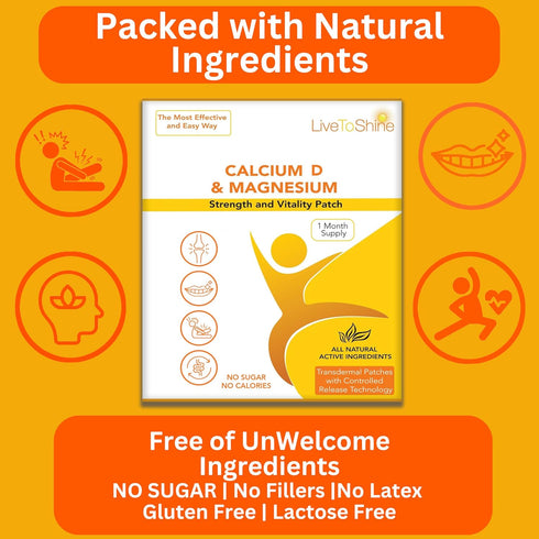 Calcium Magnesium D3 Topical Patches for Men and Women - One Month Supply, USA Made
