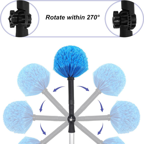 Twist-On Cobweb Duster Head, Soft Bristles Spider Web Duster Brush for Indoor & Outdoor Cleaning