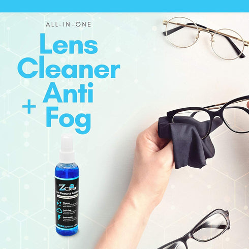 Anti-Fog 6oz Spray | Safe for all Lenses | Eye Glasses Cleaner, Goggles Anti Fog, Sunglasses Cleaner, Microfiber Cloth