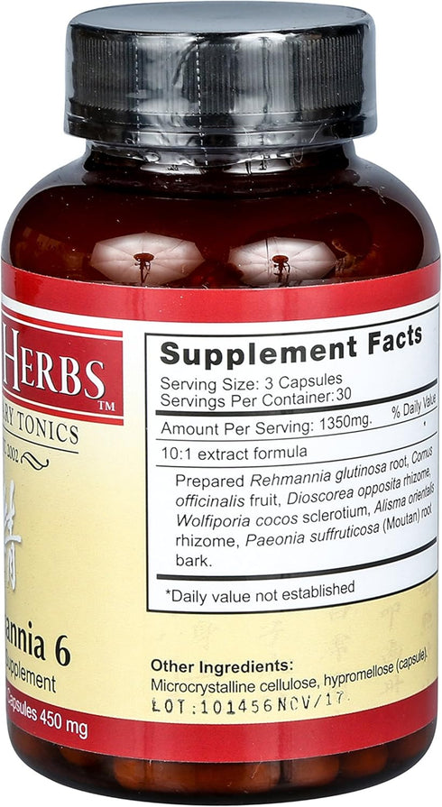 JING HERBS 6 90 Rehmannia Capsules