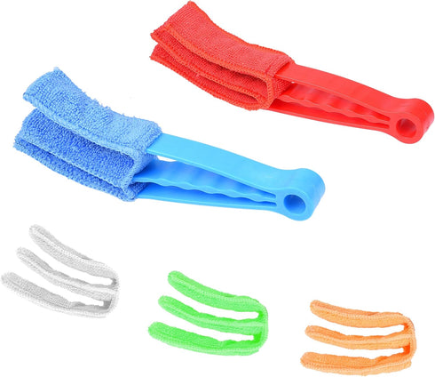 Window Blind Cleaner - 2 Clamps and 5 Removable Sleeves - Ideal Duster Cleaning Tool for Blinds, Shutters, Shades, Air