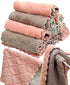 SAOYOAS 12 Pack Kitchen Towels Quick Dry Washcloths, Coral Velvet Dishtowels Multipurpose Reusable