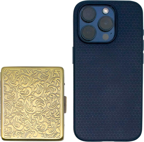 Set 2 (7-Day) of Metal-Plated Weekly Pill Box Case & Portable Medicine Organizer (Antique Brass Victorian)