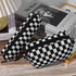 Makeup Bag Checkered Cosmetic Bag - Black Makeup Pouch with Large Capacity and Makeup Brushes Storage Bag