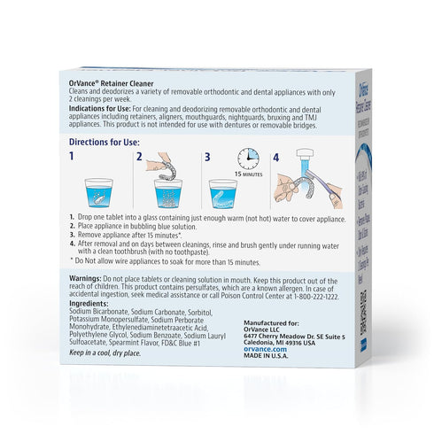 Retainer Cleaner Tablets, 28 Count, Removes Odors, Stains, Plaque for Dental Appliances