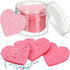 Nuenen 60 Pieces Facial Sponges with Container - Heart Shape Compressed Face Sponges for Washing Face Cleaning