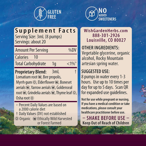 WishGarden Herbs Serious V-Fighter - Plant-Based Herbal Immune Support & Respiratory Health, 4oz with OSHA & Goldenseal