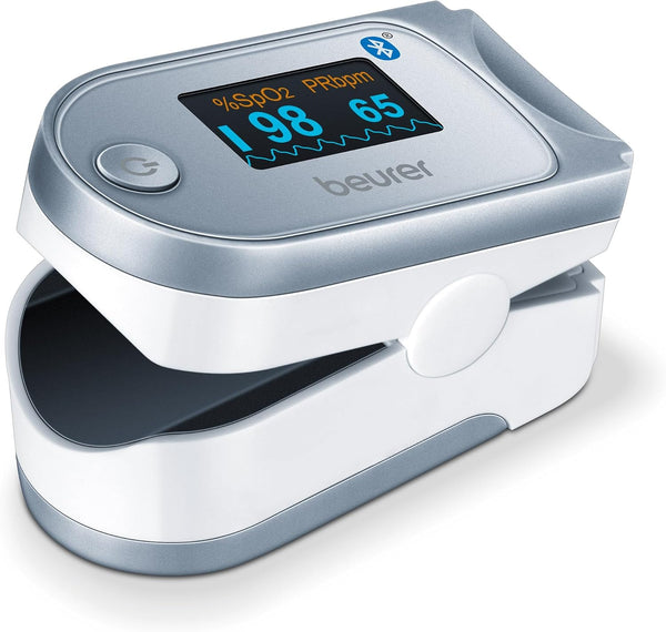 Beurer Bluetooth Digital Fingertip Pulse Oximeter, Blood Oxygen Saturation & Pulse Rate Monitor with Accessories, 1