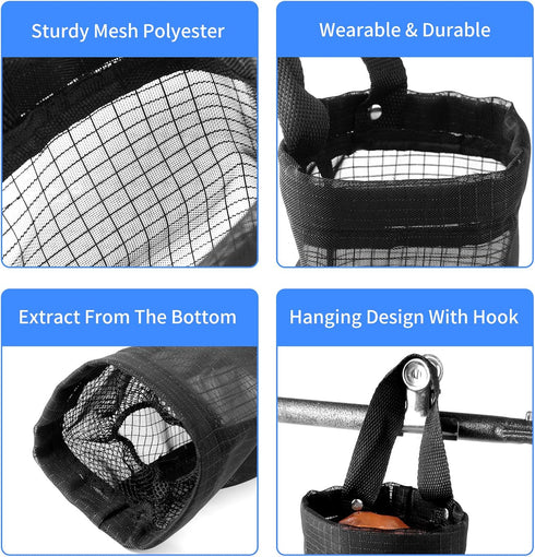 Hanging Folding Mesh Garbage Bag Organizer, Trash Bags Holder, Plastic Waste Bag Storage for Kitchen, Black
