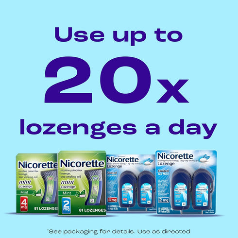 Nicorette 4 mg Coated Nicotine Lozenges, Ice Mint Flavored Stop Smoking Aid, 20 Count