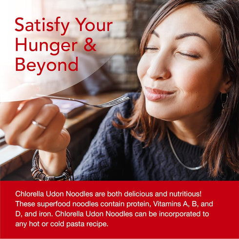 Sun Chlorella Japanese Udon Noodles, Instant Healthy Boost for Soup, Pasta, Vegan, Vegetarian, 7 oz (4 Servings)