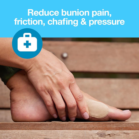 ZenToes Bunion Pain Relief Pads to Wear with Shoes - Moleskin Guards Protect Feet for Men and Women, All-Day Water-Resistant Self-Stick Adhesive - 48 Cushions