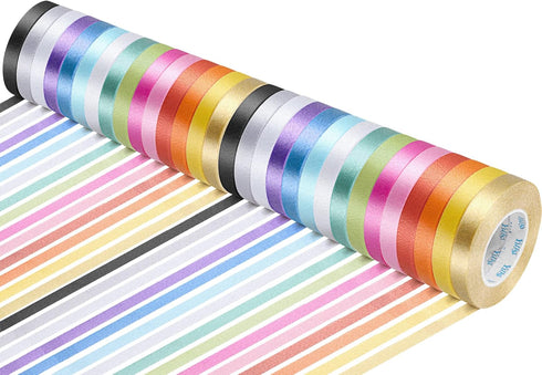 30 Rolls Curling Ribbons 1/5" Wide x 11 Yards Shiny Plastic Balloon Strings Metallic Gift Wrapping Ribbons for Wedding Birthday Graduation Party Decor(Rainbow Colors, Cute Style) by Chunm