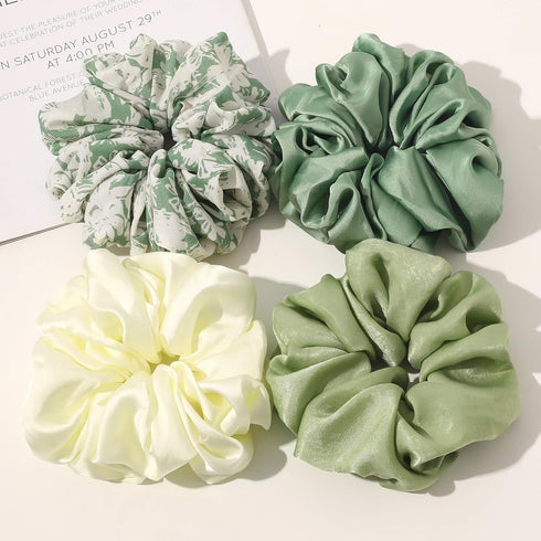 Scrunchies Hair Ties for Women - Big Silk Satin Scrunchie Extra Large Jumbo Oversized Cute Chiffon Scrunchy