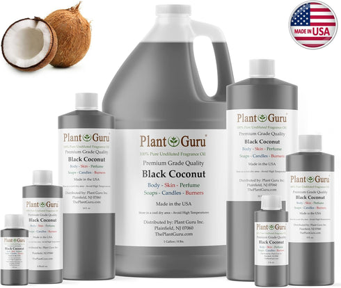 Black Coconut Fragrance Oil 8 fl. oz. Scented Oil for DIY Soap Making, Candles, Bath Bombs, Body Butters. Used in Aromatherapy Diffusers, Burners and Warmers. Great Addition to Lotions and Creams.