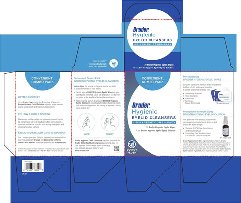 Pack Bruder Hygienic Eyelid Cleansers Value | Hygienic Eyelid Wipes & Eyelid Solution Spray | for Daily Eyelid and Lash