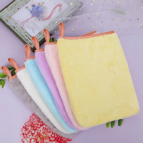 PHOGARY 6 Pack Microfiber Body Wash Mitts, 6×8 Inch Super Absorbent & Soft Face Mitten, Coral Fleece Body Cleansing Bath Spa Cloth, Reusable Makeup Remover Mitt Gloves, 6 Colors by PHOGARY