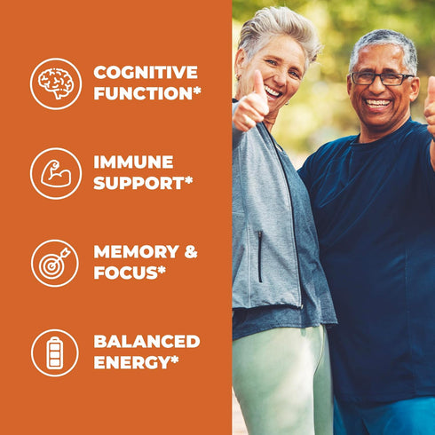 Lions Mane Supplement Capsules - Mushroom Supplement with Shiitake Mushrooms, Reishi Mushroom, Maitake Mushroom & Chaga. 60 High Potency Lion’s Mane Mushroom Capsules for Cognitive & Immune Support.