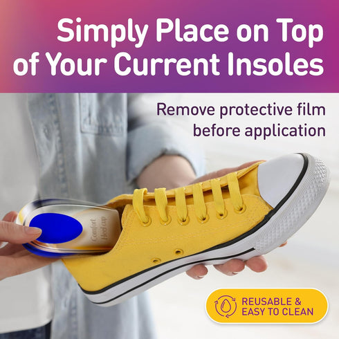 Heel Cups for Heel Pain Relief - Gel Inserts for Plantar Fasciitis, Cushion for Shock Absorption, Silicone Heel Cups