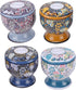 Set, 4Pack Set) VINGVO Scented Candles Gift Dry Flower Candles in Decorative Tin Cans, Long Burning Aromatherapy