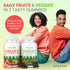 (120 Chews) Fruits and Veggies Supplement - Superfood Gummies with 9 Superfruits & 30 Veggies, Non-GMO