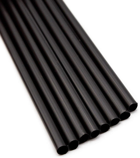 Made in USA Pack of 250 Unwrapped BPA-Free Plastic Drinking Straws, Black, 18" X 0.21"