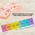 Weekly Pill Organizer, Pack of 2, Colorful 7-Day Easy Push Button Assisted Open for Seniors, BPA Free Daily Travel Pill