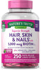 Nature's Truth Hair, Skin & Nails Vitamins with Biotin | 5000mcg | 250 Softgels | Collagen and Coconut Oil Supplement