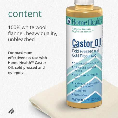 Home Health Wool Flannel - 100% White Wool, Extra Thick, 12in x 18in, Eco-Friendly, Reusable