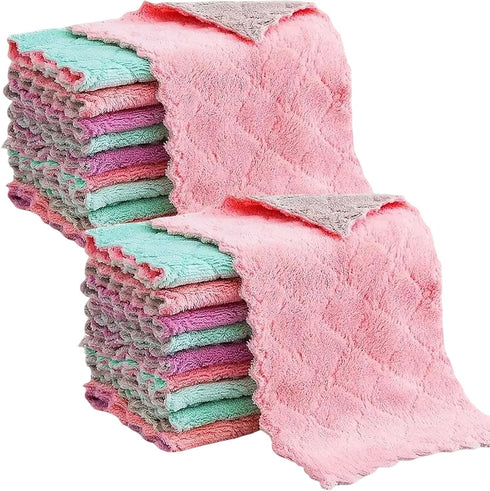 Tihzheoy Reusable Microfiber Kitchen Cleaning Cloths Super Absorbent, Quick-Drying Dish Towels for Kitchen