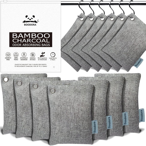 15 Pack Bamboo Charcoal Air Purifying Bag, Activated Odor Absorber, Natural Pet-Friendly Freshener