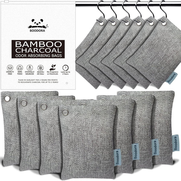15 Pack Bamboo Charcoal Air Purifying Bag, Activated Odor Absorber, Natural Pet-Friendly Freshener