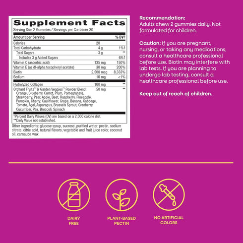 Gummies 60 Gummies Natures Way Alive! Hair, Skin & Nails with Collagen and Biotin, Advanced Beauty Formula Supplement
