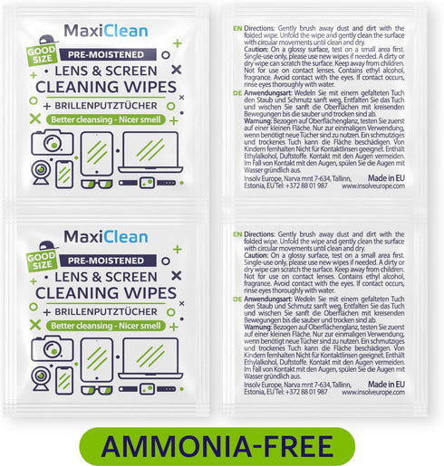 440 Pack Lens Wipes for Eyeglasses, Pre-Moistened, Streak-Free Cleaning for Glasses & Laptop Screens