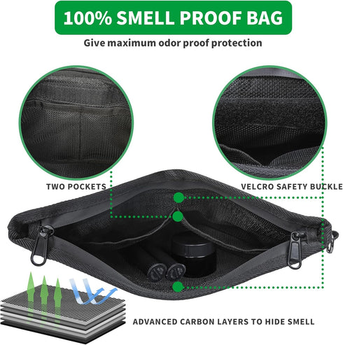 HOMEAL Smell Proof Bag Kit - Smell Proof Pouch with Lock, Stash Box, Odor Proof Containers for Travel and Home (Grey)