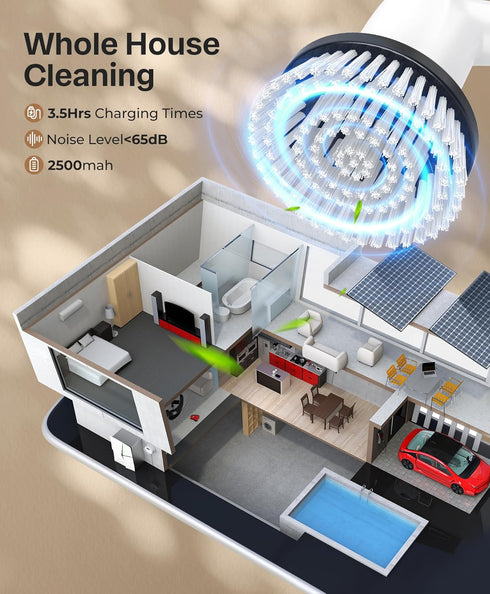 LyriFine Electric Spin Scrubber, 2024 New Full-Body IPX7 Waterproof Bathroom Cleaner Brush with Long Handle & 2 Speed
